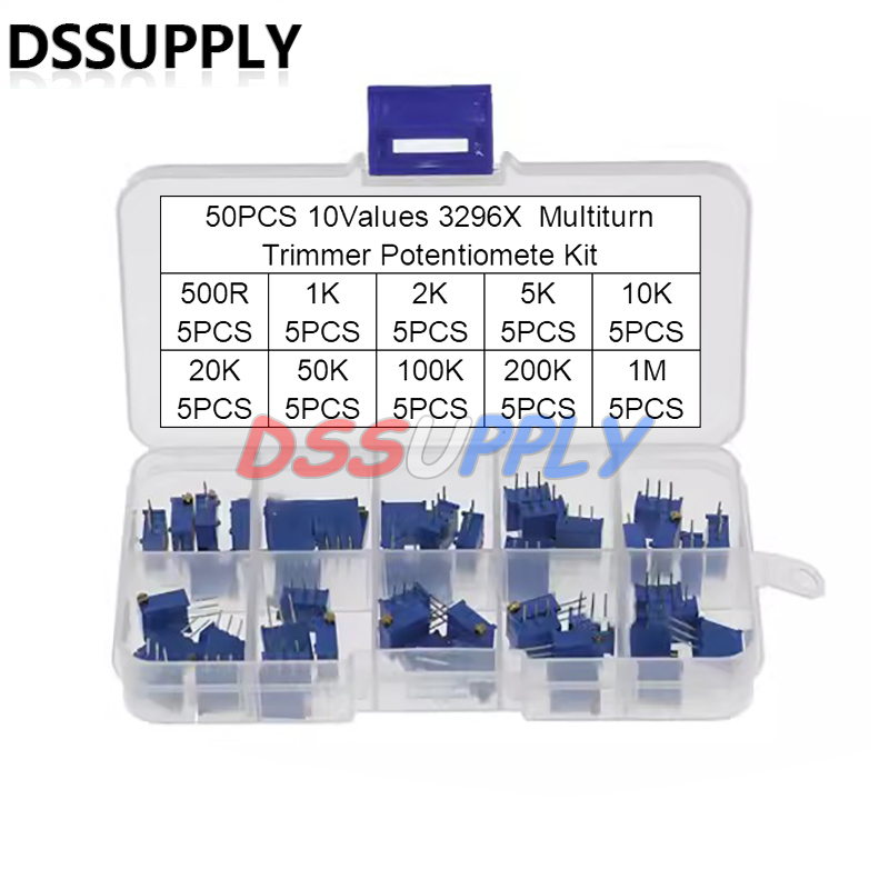 Diy Electronics Com - 50pcs 3296 3296x Multiturn Trimmer Potentiometer