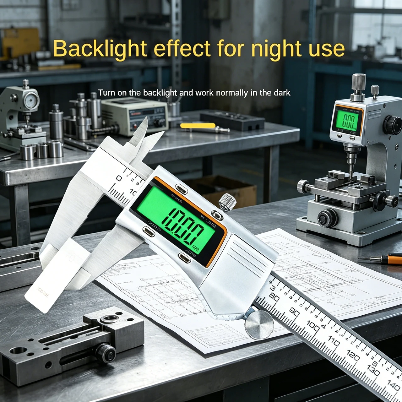 Diy Electronics Workshop - Hintergrundbeleuchteter Digitaler Industrie-Schwebelmaßstab aus Edelstahl -