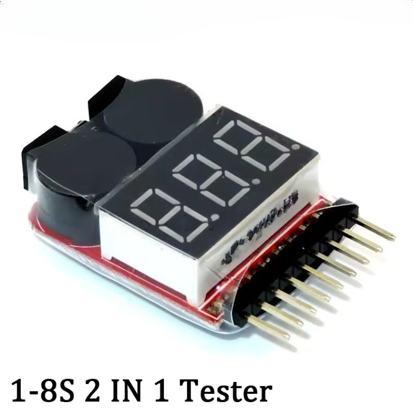 Diy Boat Electronics - 5 Stück 1–8S LED-Niederspannungs-Summer-Alarm – 2-in-1-LiPo-Spannungsprüfer