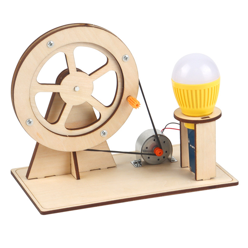 Diy Electronics Kids - Hölzerner Handgenerator für Kinder, wissenschaftliches Spielzeug,