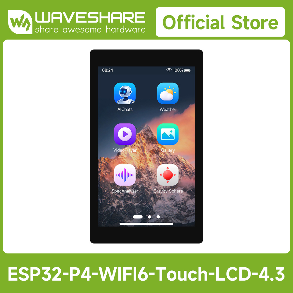 Diy Electronics Kits - Waveshare ESP32-P4-WIFI6 4,3-Zoll-Entwicklungsboard, 480 × 800