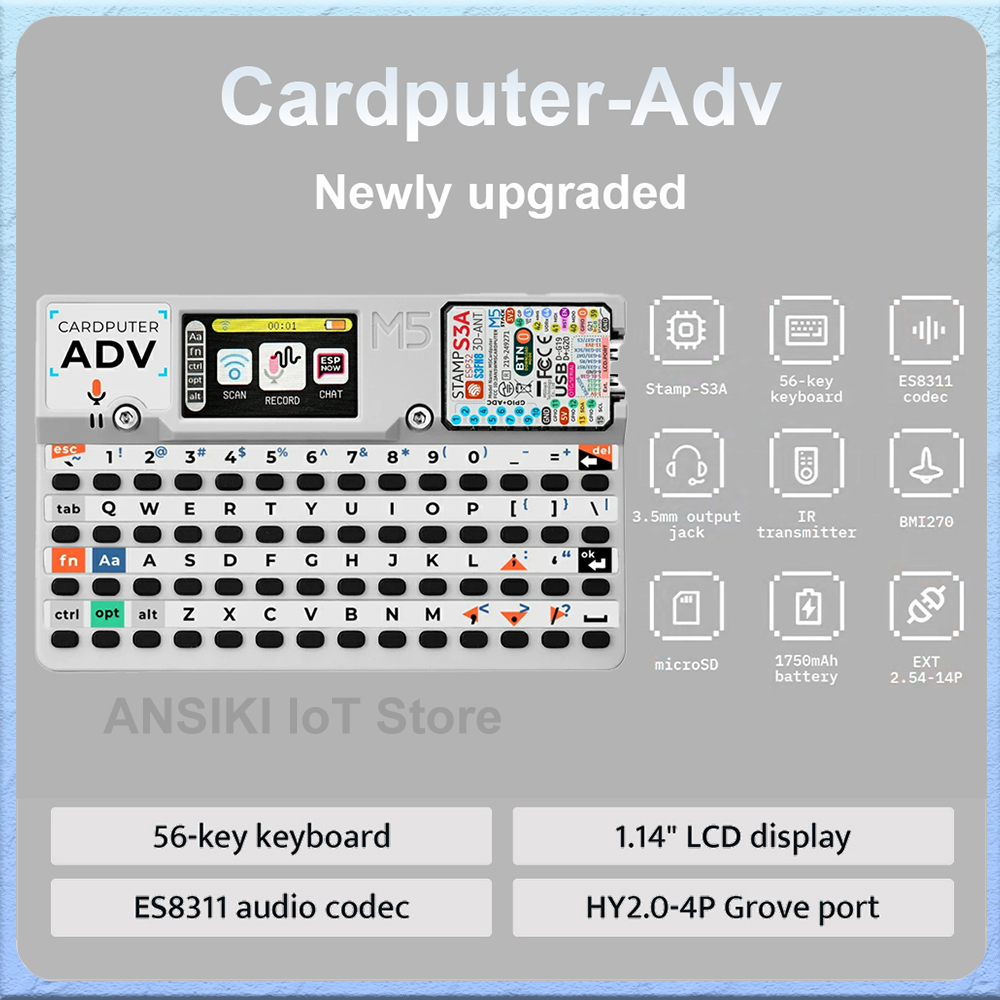 Diy Electronics Kits - M5Stack Cardputer-Adv Programmierbarer Kartencomputer Stamp-S3A 1,14
