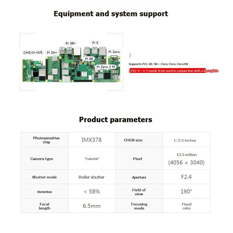 IMX378-190 12,3MP Kamera Fishe – Raspberry Pi Zero Bewertung und Preis